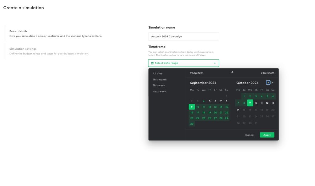 Scenario Simulation-create-new-simulation-date-range